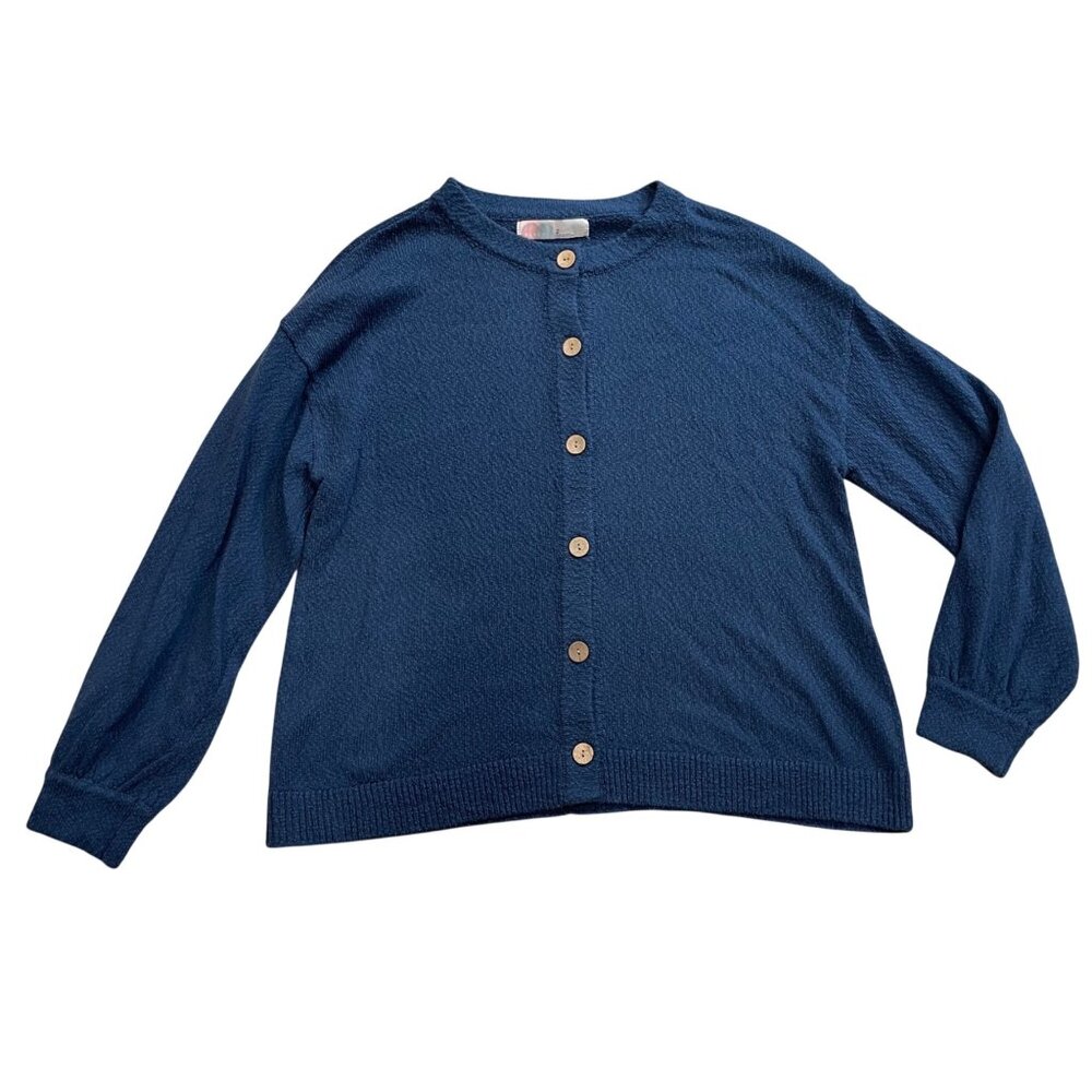 Free People FP Beach Cardigan Sweater Womens Size Medium Blue Oversized Casual